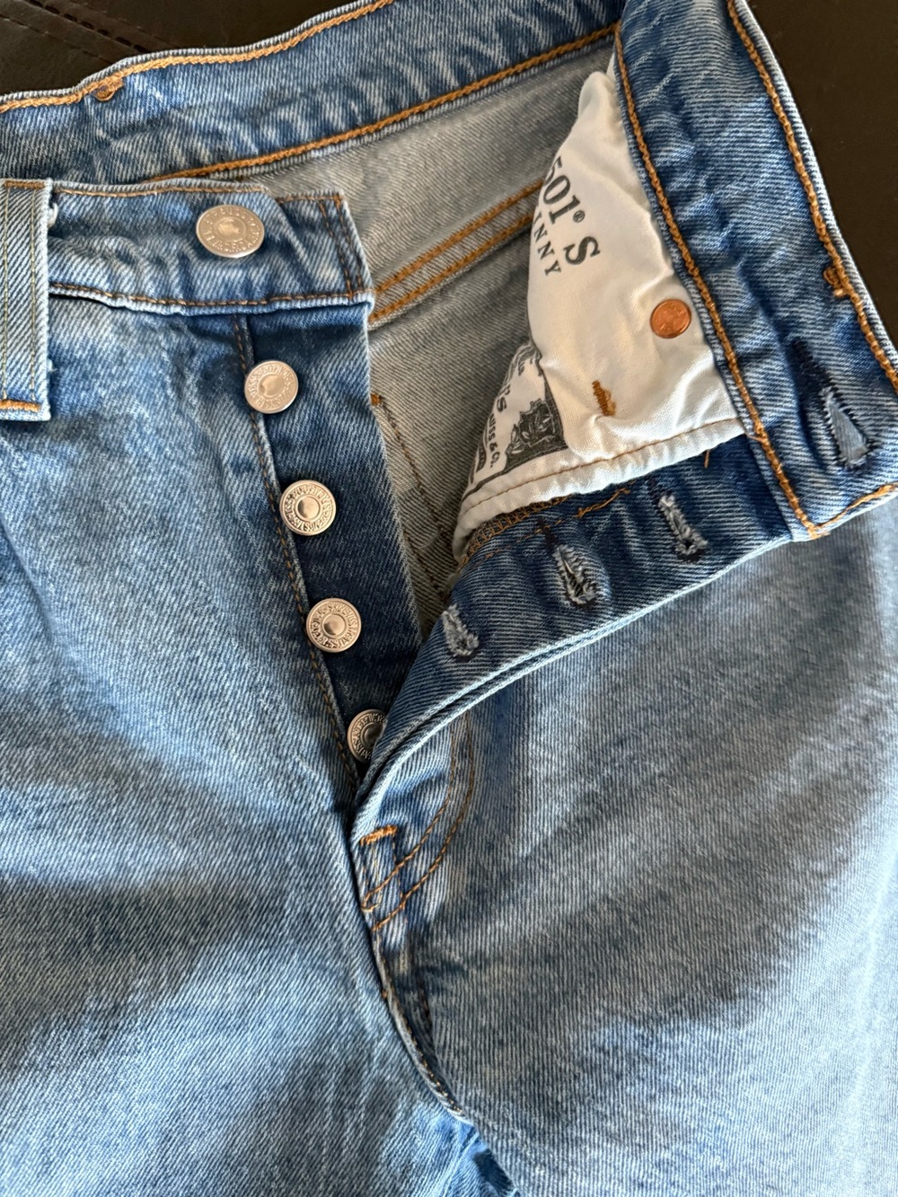 Levi's Light Blue Denim Jeans with Brown Leather Patch